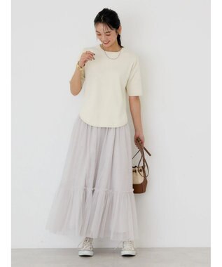 AMERICAN HOLIC ５分袖ニットプルオーバー White