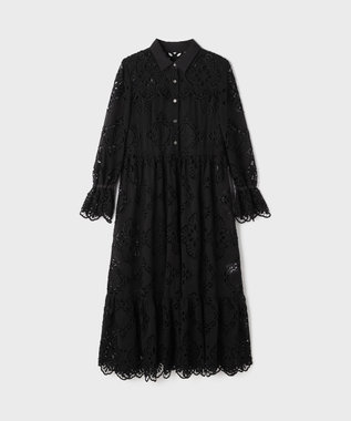 GRACE CONTINENTAL カットワーク刺繍ワンピース ブラック