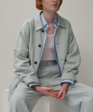ATON COTTON LINEN KATSURAGI | ワークジャケット DULL SAX