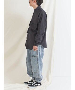 CRAFT STANDARD BOUTIQUE ポリエステルツイルポケッタブルシャツ Charcoal Gray