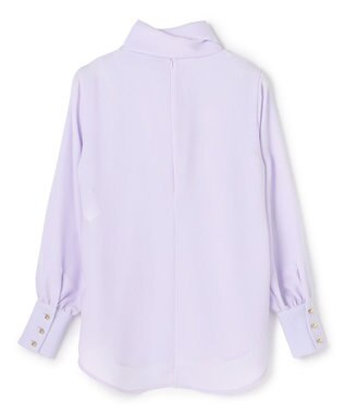 BEIGE， 【洗える】STOW / パフスリーブボウタイブラウス Lilac