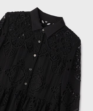 GRACE CONTINENTAL カットワーク刺繍ワンピース ブラック