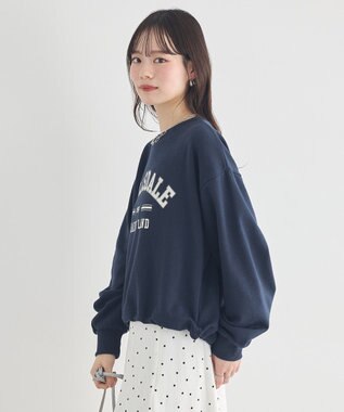 earth music&ecology 【裏毛】アソートロゴウラケドロストプルオーバー Navy