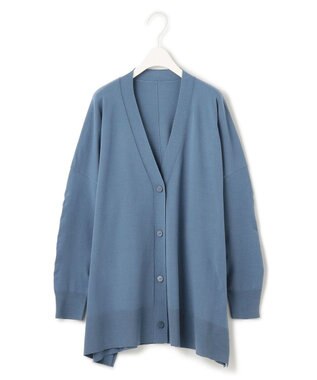 ICB 【洗える】ヴィスコースワイド Vネックカーディガン ライトダルブルー系