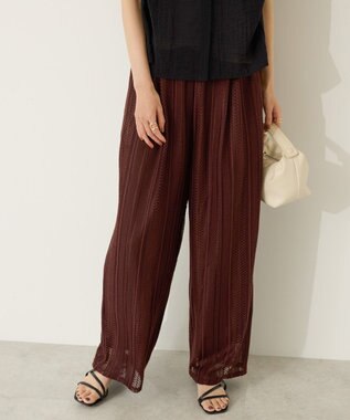 AMERICAN HOLIC 幾何学レースイージーパンツ Chocolat