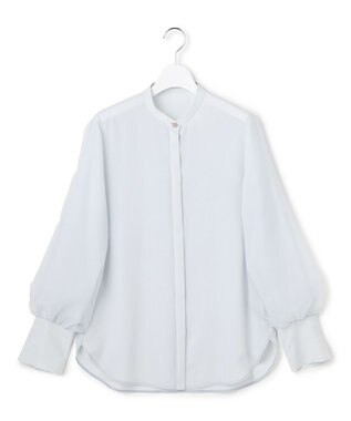 ICB L 【先行予約】 オーガンコンビシャーティング シアーレイヤードスリーブブラウス クラウドサックス