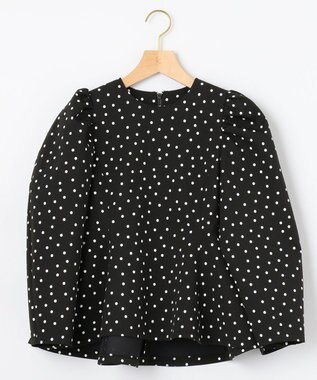 組曲 【組曲×setsuko sagittaire】モノトーンドットプリント ブラウス