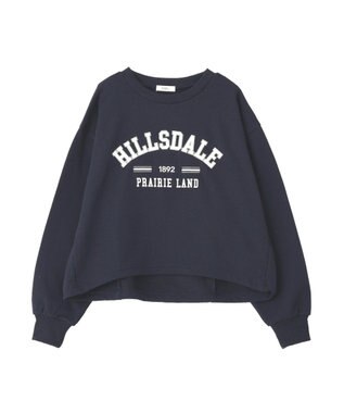 earth music&ecology 【裏毛】アソートロゴウラケドロストプルオーバー Navy