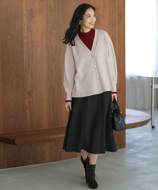 ANY SIS CICA加工 フリルネック プルオーバー ボルドー