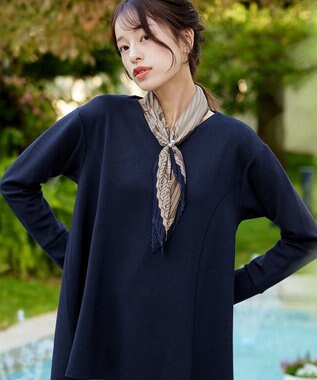 Tiaclasse 【選べる柄タイプ】プリーツスカーフ Dグレージュ