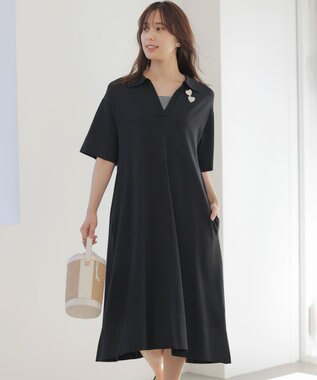 組曲 クリアストレッチスキッパーニット ワンピース