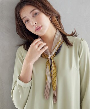 Tiaclasse 【選べる柄タイプ】プリーツスカーフ Cイエロー