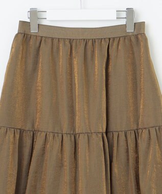 自由区 【洗える】ブライトシアーシャンブレー スカート ブロンズ