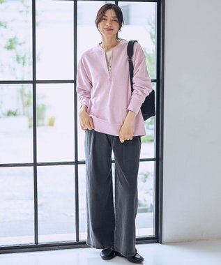 ANY ハーフジップスウェット ラベンダー