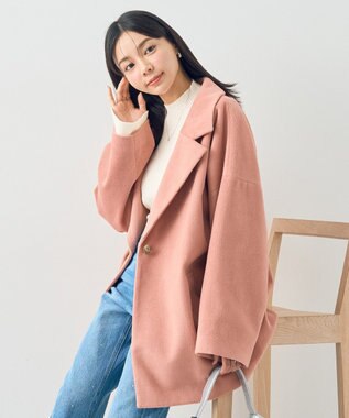 earth music&ecology オーバーテーラードジャケット　シャギー Pink