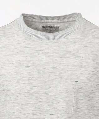 JOSEPH ABBOUD MOUNTAIN 【SPACE】リネンプレーティング天竺 ポケTシャツ ライトグレー系