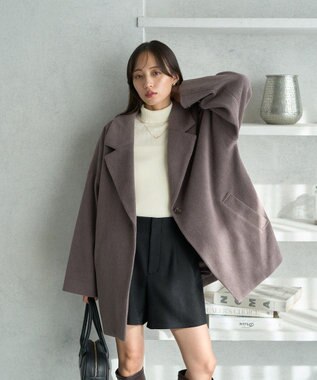 earth music&ecology オーバーテーラードジャケット　シャギー Dark Brown