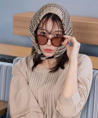 Tiaclasse 【選べる柄タイプ】プリーツスカーフ Bブラック