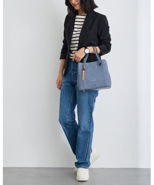 MioFIRANO カジュアルシッククロスラインハンドバッグ 2WAY チャーム付き　FIRANO フィラノ BLUE