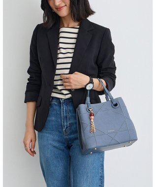 MioFIRANO カジュアルシッククロスラインハンドバッグ 2WAY チャーム付き　FIRANO フィラノ BLUE