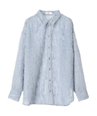 earth music&ecology ジャガードシャツ Blue