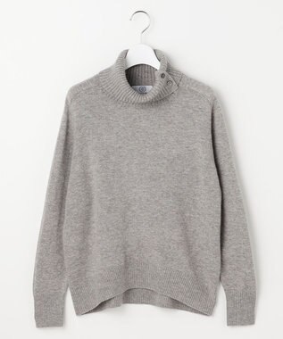 J.PRESS LADIES CASHMERE BLEND 襟付き ニット トップグレー系