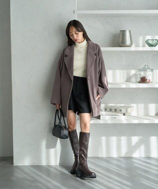 earth music&ecology オーバーテーラードジャケット　シャギー Dark Brown