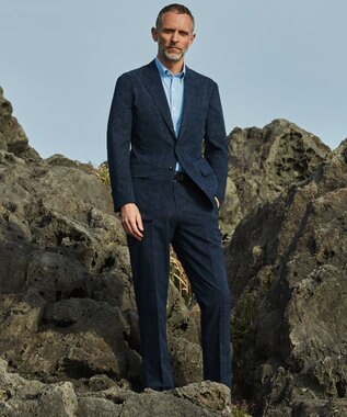 GOTAIRIKU 【吸汗速乾】クールマックス鹿の子 半袖ビズシャツ_ボタンダウン サックスブルー系