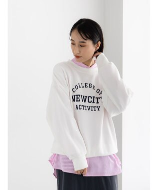 Te chichi 裏毛ロゴプルオーバー オフホワイト