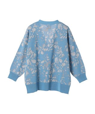 Green Parks ニュアンス柄ニットカーディガン Sax