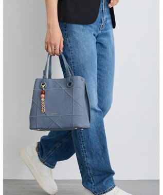 MioFIRANO カジュアルシッククロスラインハンドバッグ 2WAY チャーム付き　FIRANO フィラノ BLUE