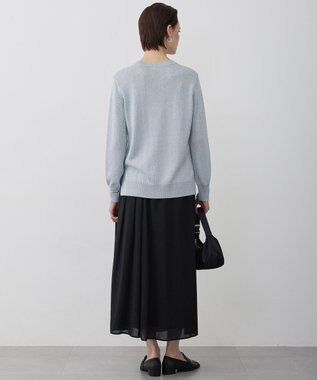 ICB L 【先行予約】 グロッシーペーパーブレンド クルーネックプルオーバー ライトデニム