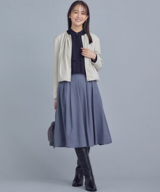 組曲 タックフレアカラースカート ブルーグレー系