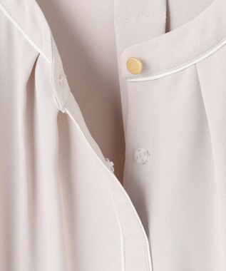 ANY SIS フロントタックバイカラー ブラウス グレージュ×アイボリー