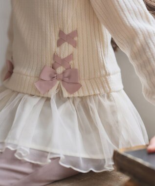 ANY KIDS 表起毛 レースアップ チュニック エクリュ