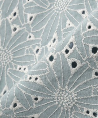 YECCA VECCA フラワーレースブラウス Light Blue