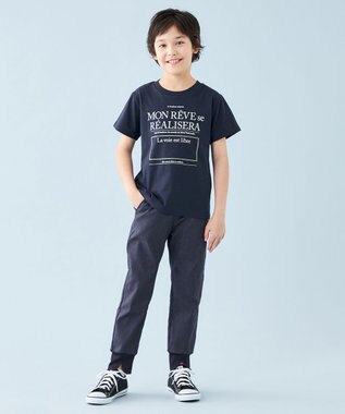 UNFILO 【110-150cm】CLEAN Tee(UNISEX) ネイビー[ライトイエローロゴ1]