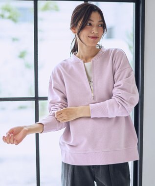 ANY ハーフジップスウェット ラベンダー