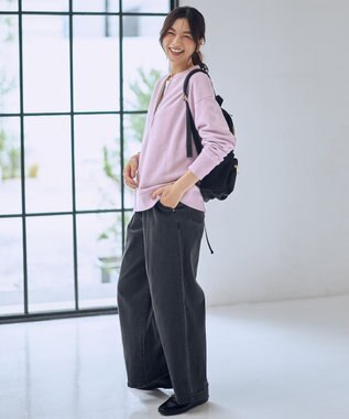 ANY ハーフジップスウェット ラベンダー