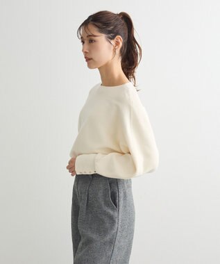 Green Parks もちやわ袖釦ドルマンニットプルオーバー Off White