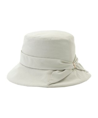 MOONBAT 【遮光100％・遮熱】FURLA(フルラ)リボン巻きダウン ハット 帽子 ロゴチャーム サイズ調整 撥水性