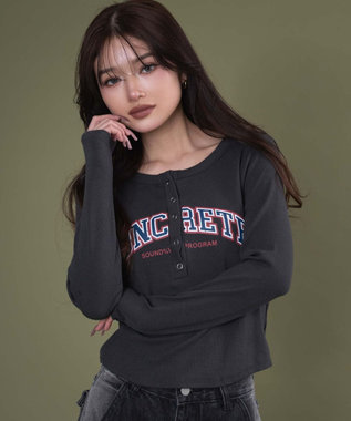 WEGO キーネックロゴトップ