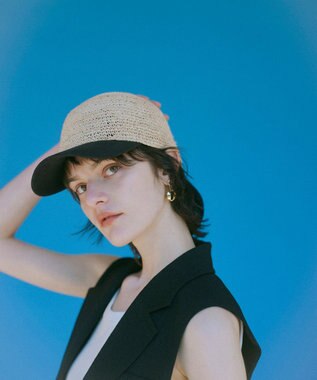 GRACE CONTINENTAL リボンストローキャップ