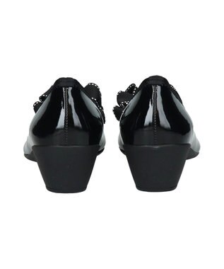 Bridget Birkin ＜3E＞【Bridget Birkin Walk】ステッチリボンウォーキングパンプス ブラックエナメル