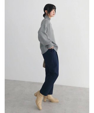 Green Parks 洗える　カノコ編みニットプルオーバー Gray Mixture