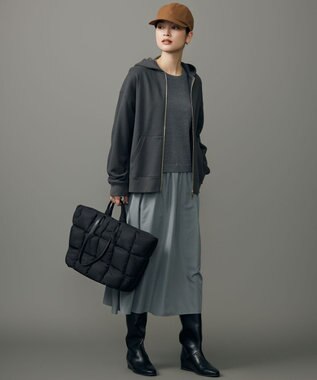 自由区 L クリアループバックジップ パーカー スレート