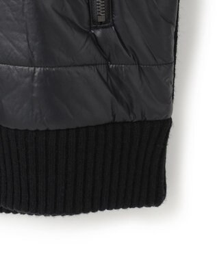 JOSEPH HOMME ニットブロックシルキーサテン　ニットブルゾン ブラック系