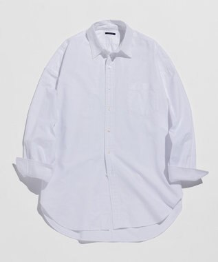 LENO OXFORD SHIRTS《UNISEX》オーバーサイズレギュラーカラーシャツ WHITE