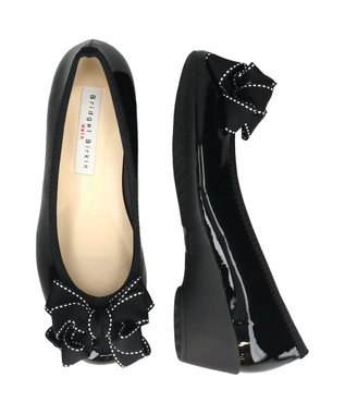 Bridget Birkin ＜3E＞【Bridget Birkin Walk】ステッチリボンウォーキングパンプス ブラックエナメル