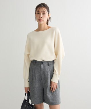 Green Parks もちやわ袖釦ドルマンニットプルオーバー Off White